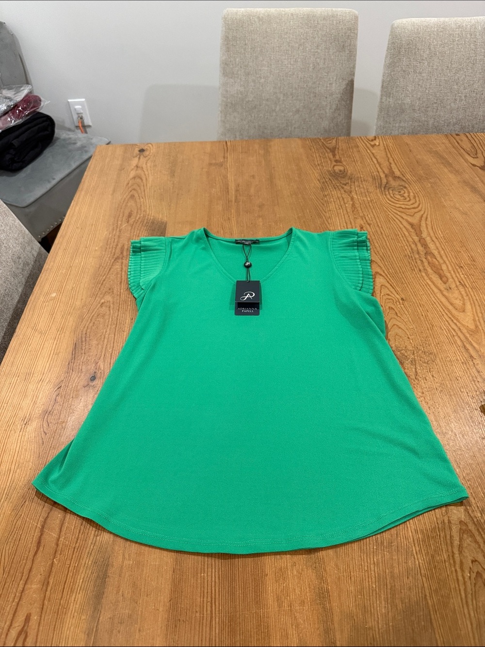 Kelly Green Ruffle Cap-Sleeve Top